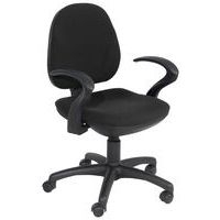 Fauteuil de bureau Aurore contact permanent accoudoirs fixes coloris noir - Image principale