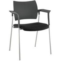 Fauteuil visiteur Tendance dossier polypropylène noir piètement Alu - Image 3