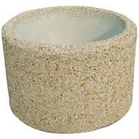 Jardinière Byblos ronde Ø 75 cm beige - ciment blanc - Image 3
