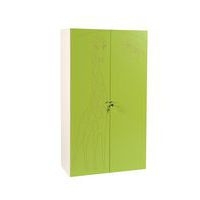 Armoire 2 portes Zébulon, décor girafe - Vert pomme - Image principale