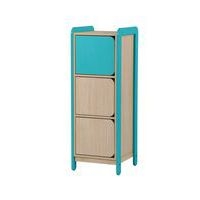 Meuble Lili hauteur 137 cm 1 colonne 3 portes coloris bleu turquoise - Image principale
