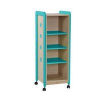 Meuble Lili 1 colonne 4 niches avec roulettes hauteur 137 cm coloris turquoise - Image principale