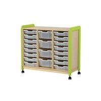 Meuble colonnes à casiers Lili 3 col / 16+4 casiers Ht 98 cm 9207 Vert - Image principale