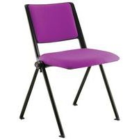 Lot de 4 chaises Match Piètement noir dossier et assise tissu classé M1 - Image principale