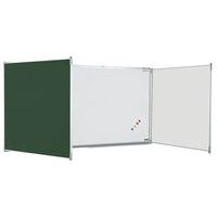 Tableau tript. émaillé mixte int. blanc cadre alu strié  - Vanerum - Image principale