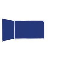 Tableau dyptique émaillé bleu cadre alu strié naturel - Manutan Expert - Image principale