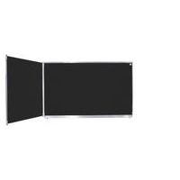 Tableau dyptique émaillé noir cadre alu strié naturel - Manutan Expert - Image principale