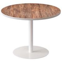 Guéridon bas Easy Office pied métal Ø 80 cm plateau coloris décor Bois - Image principale