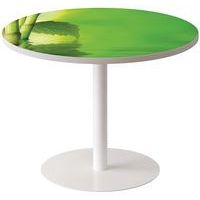 Guéridon bas Easy Office pied métal Ø 80 cm plateau coloris décor Zen - Image principale