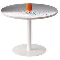 Guéridon bas Easy Office pied métal Ø 80 cm plateau coloris décor Crayon papier - Image principale