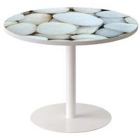 Guéridon bas Easy Office pied métal Ø 80 cm plateau coloris décor Galets - Image principale