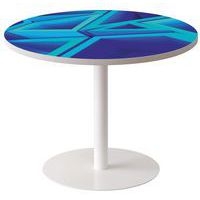 Guéridon bas Easy Office pied métal Ø 80 cm plateau coloris décor Triangle - Image principale