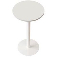 Table de réunion haute Easy Office pied métal Ø 60 cm plateau Blanc - Image principale