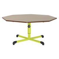 Table réglable Chloé octog. pied central, plateau hêtre - Mobidecor - Image 3