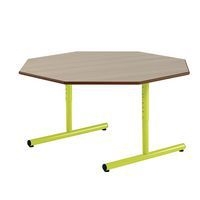 Table régl. Chloé octog. pied dégag. latéral plat. hêtre - Mobidecor - Image 4