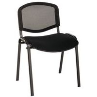 Lot de 5 chaises Bliz piètement noir dossier résille noir assise tissu - Image 2