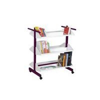 Chariot à livres Zédia coloris violine RAL 4004 - Image 2