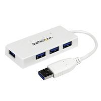 Hub USB 3.0 à 4 ports avec câble intégré - Blanc - Image principale