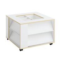 Présentoir mobile 4 faces avec bacs Filos blanc - Image principale