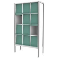 Présentoir à revues Ellipse 12 cases structure métal volets blanc 9003 - Image 6