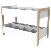 Bac à albums 2 niveaux Ellipse structure hêtre - Manutan Expert - Image principale