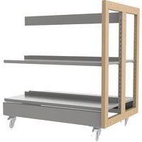 Rayonnage double face sur roulettes structure bois Ellipse - Manutan Expert - Image principale