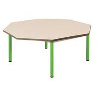 Table fixe Chloé plateau beige 4 pieds octogonale - Mobidecor - Image 3
