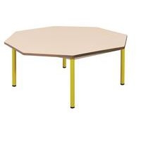 Table fixe Chloé plateau beige 4 pieds octogonale - Mobidecor - Image 5