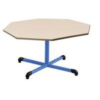 Table fixe Chloé plateau beige pied central octogonale - Mobidecor - Image principale