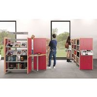 Rayonnage double face sur pieds structure bois/métal Ellipse - Manutan Expert - Image 2