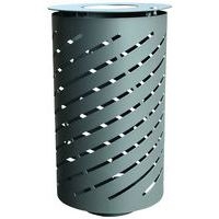 Poubelle Spiral 65L acier galvanisé gris martelé - Image principale