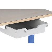 Table fixe Chloé plateau rectangle beige casier 4 pieds- Mobidecor - Image 3