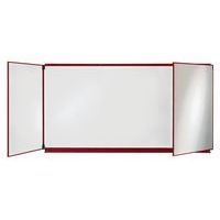 Tableau triptyque 1 x 2 m émaillé blanc cadre aluminium laqué rouge - Image principale