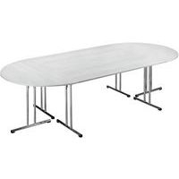 Table Pliante Demi Rond Chromeline 140 Gris pied Chromé - Image 2
