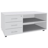 Console mobile Urbano 3 tiroirs 120x60 cm blanc/blanc - Image principale