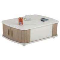 Table basse blanc 4 rideaux chêne - Image principale