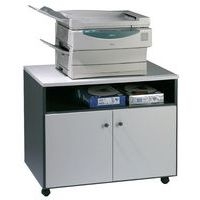 Desserte mobile 2 tablettes 2 portes blanc perle/anthracite - Image 2