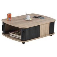 Table basse chêne 4 rideaux noir - Image 2