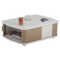 Table basse blanc 4 rideaux chêne - Image 2