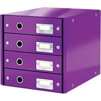 Lot de 3 Bloc de classement Leitz Click & Store, 4 tiroirs Violet - Image principale