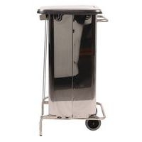 Conteneur mobile à pédale anti-feu inox brillant 70 L - Manutan - Image 6