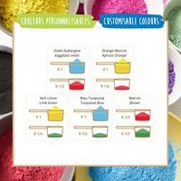 Set 10 sachets 180g gouache poudre - assorties +2 cuillères - Image 4