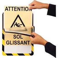 Lot de 2 cadre magneto securite magnetique A4 jaune/noir - Image principale