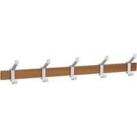 Portemanteau mural Bois 5 patères Argent - Image principale