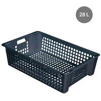 Caisse empilable emboîtable ajourée - GILAC, Coloris : Gris - Image 2