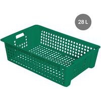 Caisse empilable emboîtable ajourée - GILAC, Coloris : Vert - Image 2