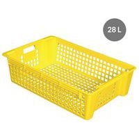 Caisse empilable emboîtable ajourée - GILAC, Coloris : Jaune - Image 2