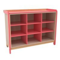 Meuble déshabillage 9 cases + tapis sans porte coloris corail - Image principale