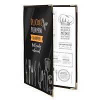 Lot de 3 protège menus en plastique et métal A4 - Image principale