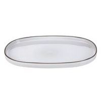 Assiette ovale en porcelaine blanc-Caractere-Revol - Image principale